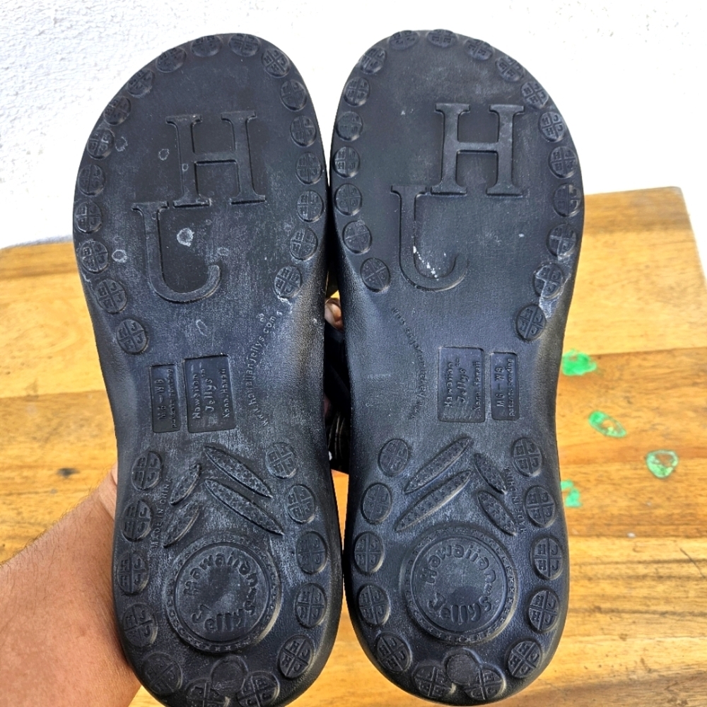 Hawaiian Jellys Ultra Comfort O'o Black Lava Unisex Sandals Women's Siz… - Picture 15 of 16